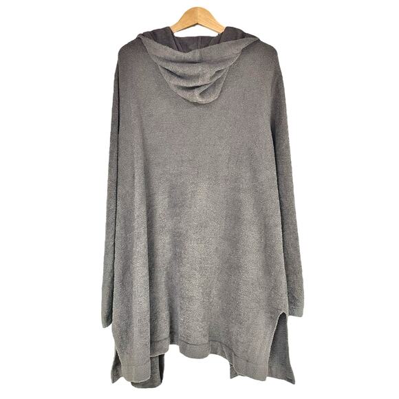 BAREFOOT DREAMS CozyChic Lite Coastal Hooded Open Cardigan in Cocoa 3X Style 480 - Picture 6 of 8
